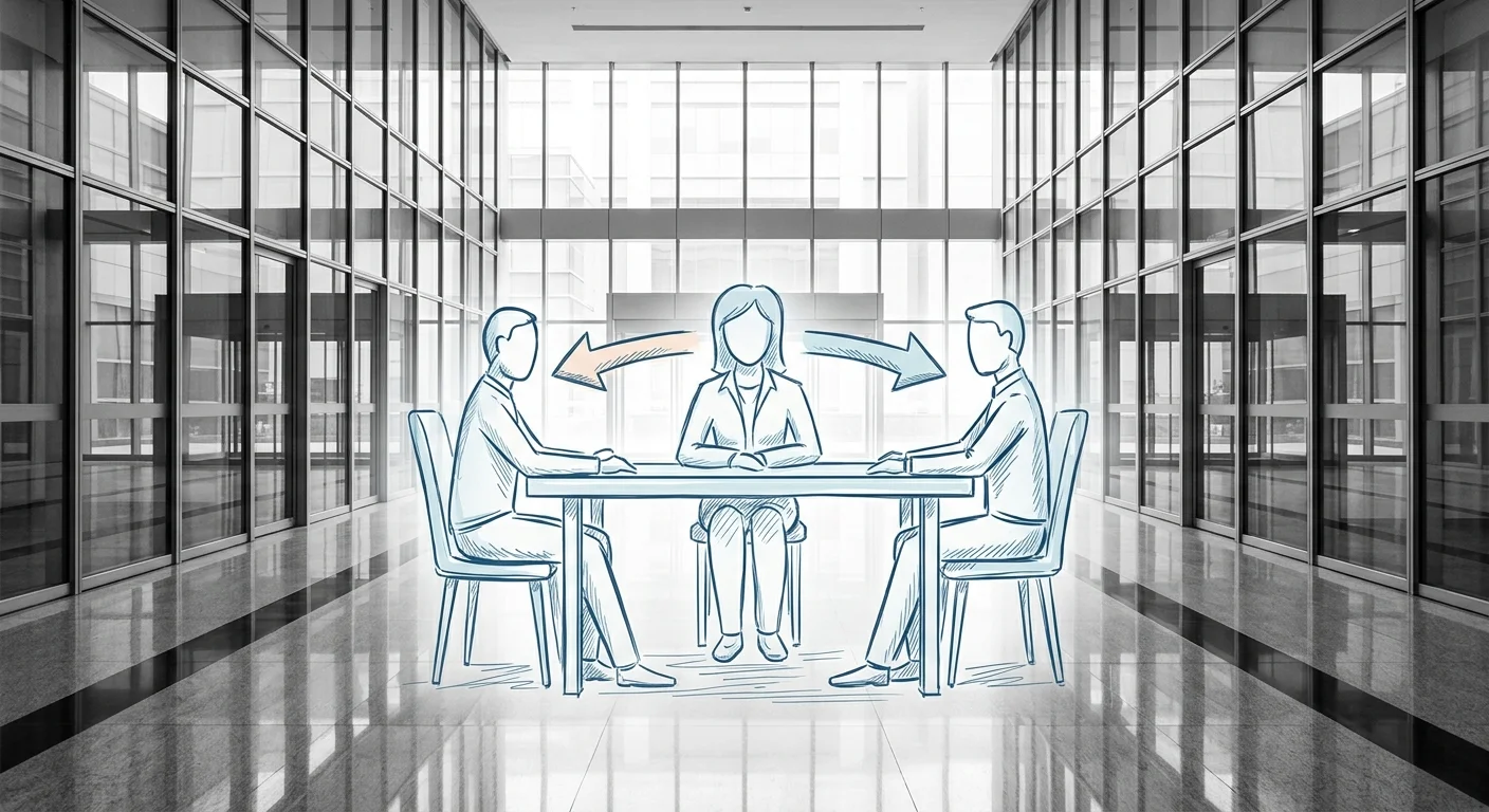 dual agency broker connected to both tenant and landlord sides of a lease negotiation table