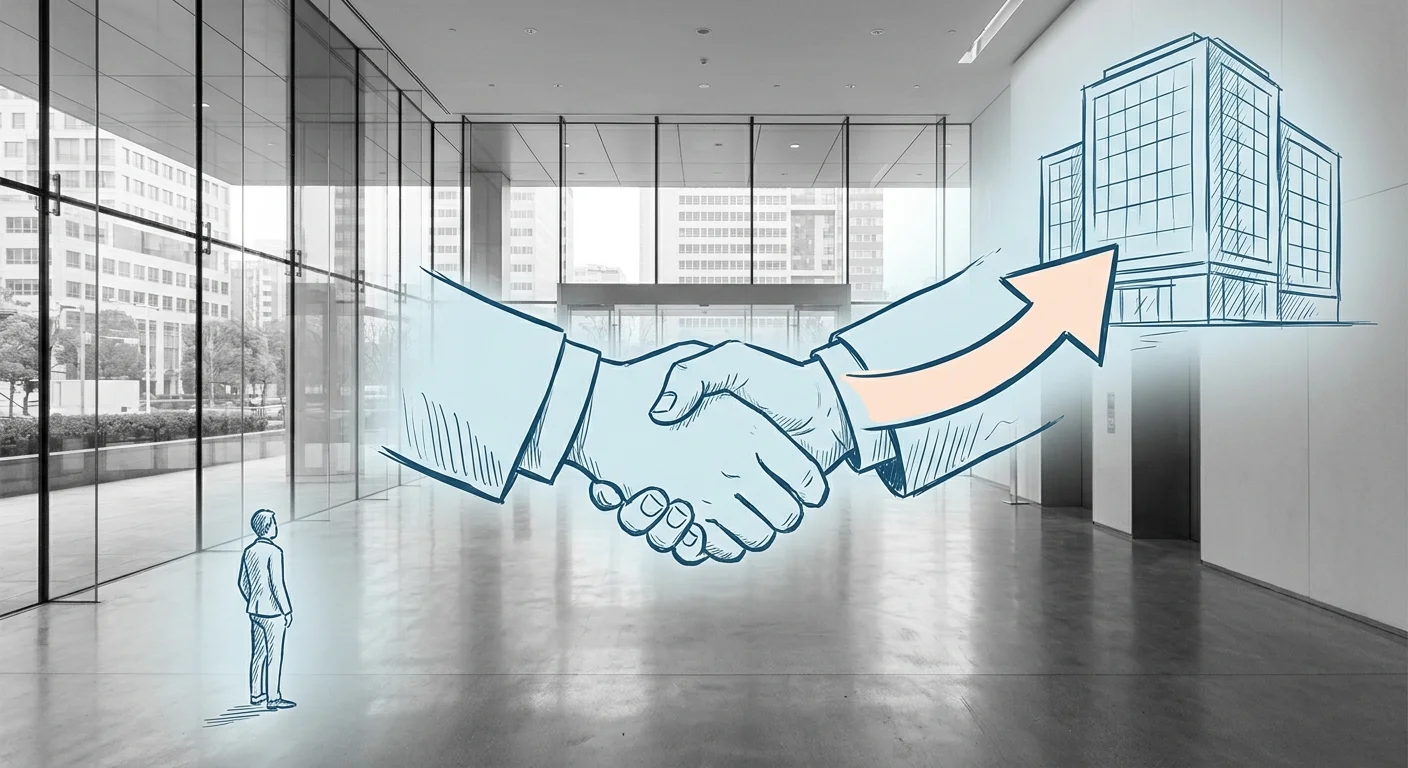 Listing broker fiduciary duty arrow pointing to landlord while tenant stands unrepresented