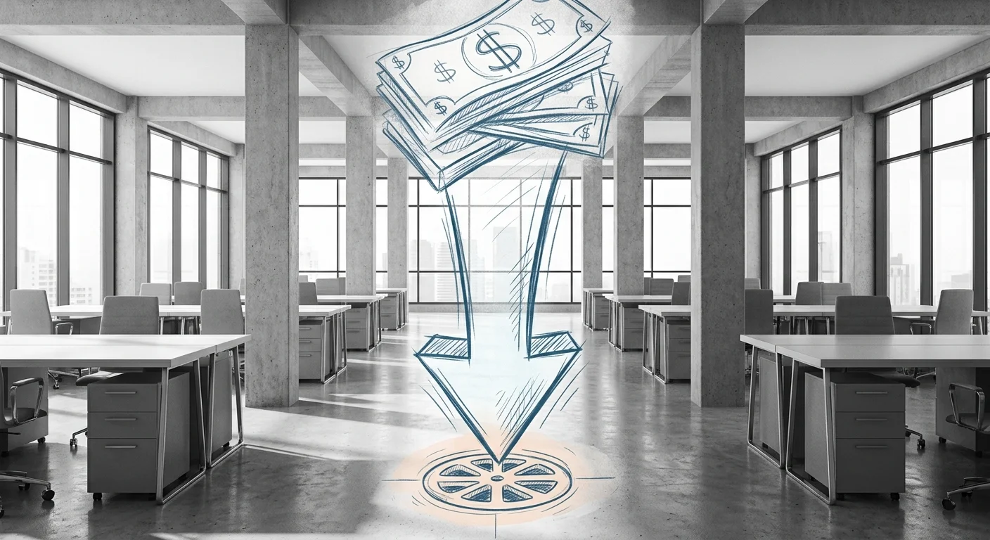 Monthly rent payments draining out of a commercial office space with no equity return