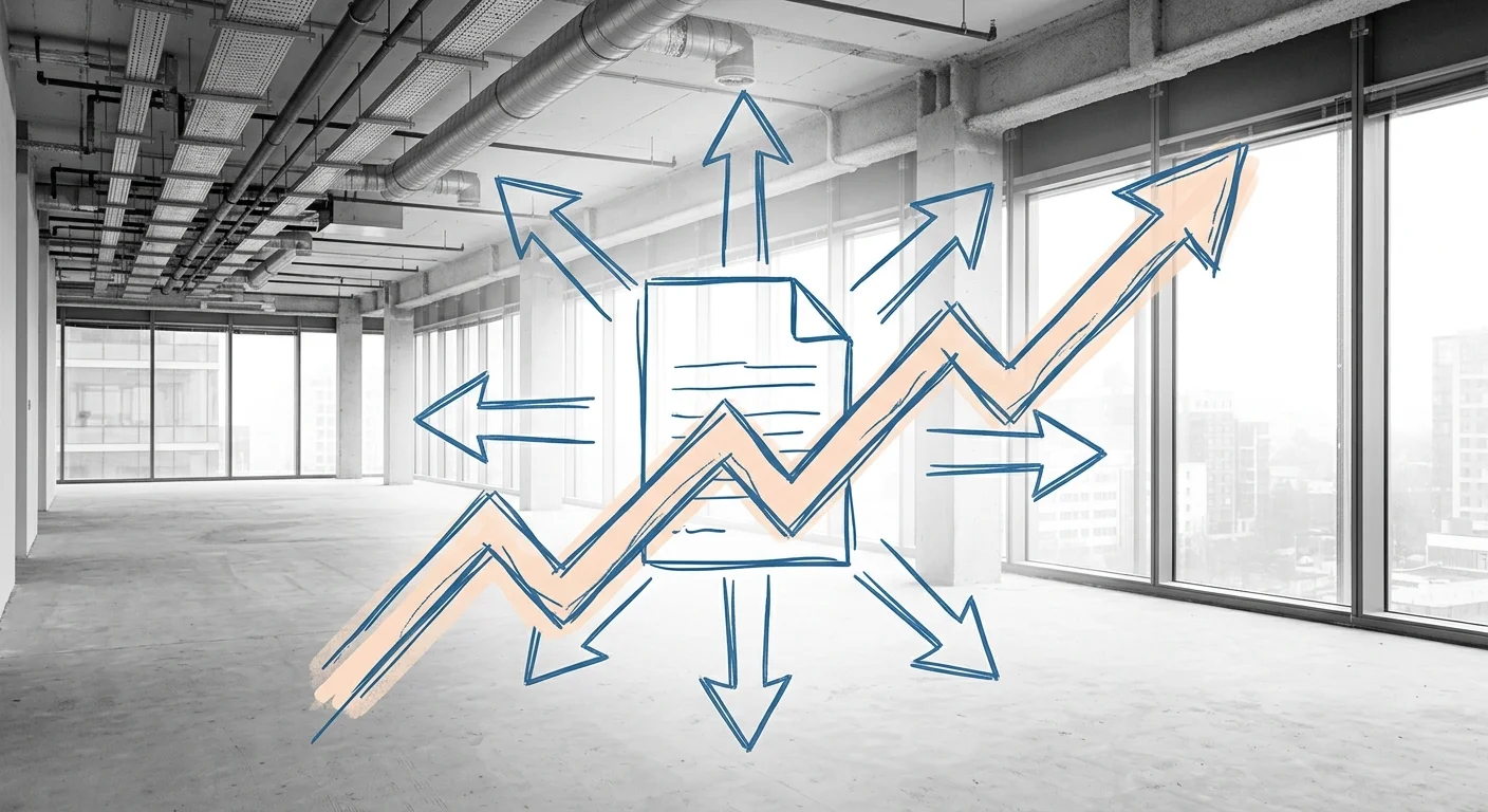 Commercial lease operating expense pass-through arrows showing hidden recurring tenant charges