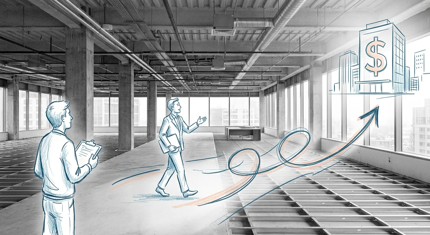 unrepresented tenant revealing interest signals to listing broker during office tour