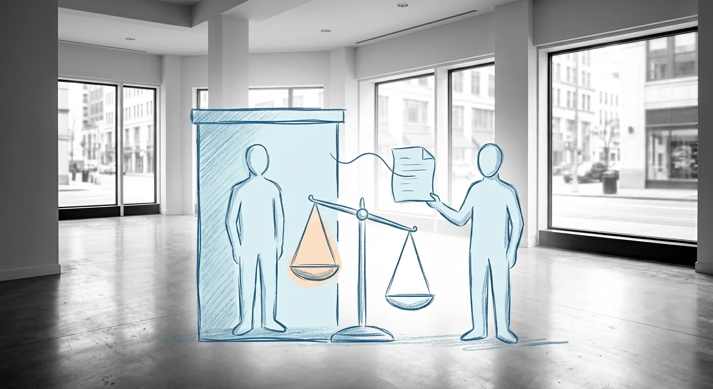 Business owner comparing financial case for buying versus leasing commercial space