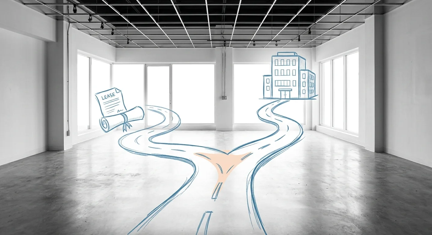 decision fork between buying and leasing commercial space for Southern California businesses