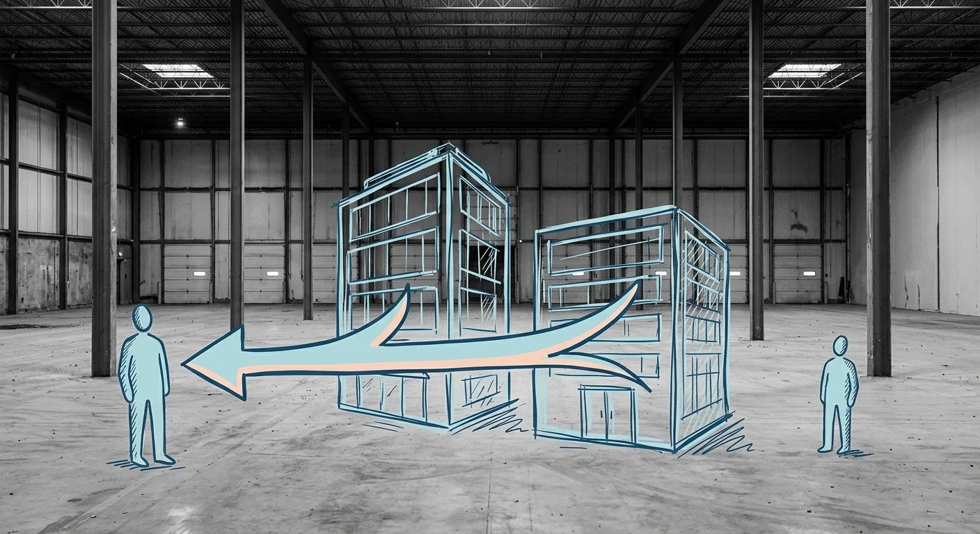 double-end commission scenario showing listing broker absorbing full split without tenant rep