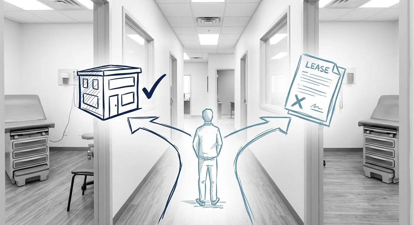 Business owner choosing between owner-user commercial purchase and standard lease path